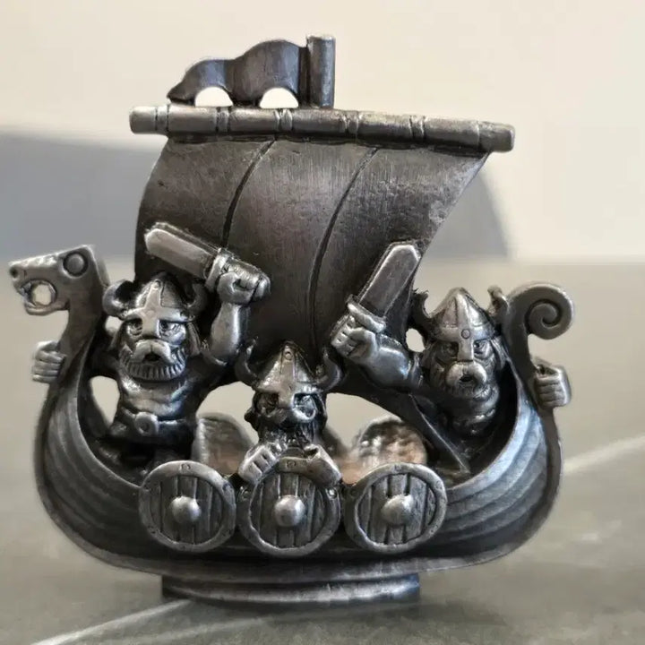 [BUNJANG] Vintage Norwegian Pewter Viking Drakkar Ship Figurine / 노르웨이 빈티지 주석 바이킹 드라카르(Drakkar) 장식품