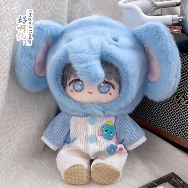 [BUNJANG] 15cm Cotton Doll Clothing Elephant Pajamas / 15cm 솜인형 옷 코끼리 우주복