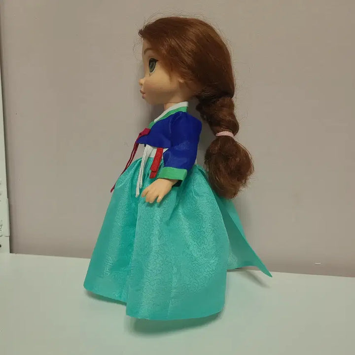 [BUNJANG] Baby Doll Pink Hanbok Skirt and Blue Jacket Set / 베이비돌 파란저고리