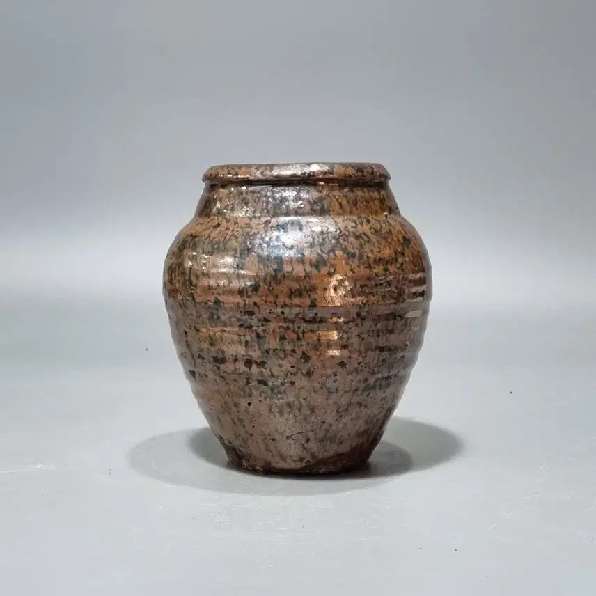 [BUNJANG] Song Dynasty Cizhou Ware Black Glaze Flambe Small Jar / 고도자 골동품 항아리