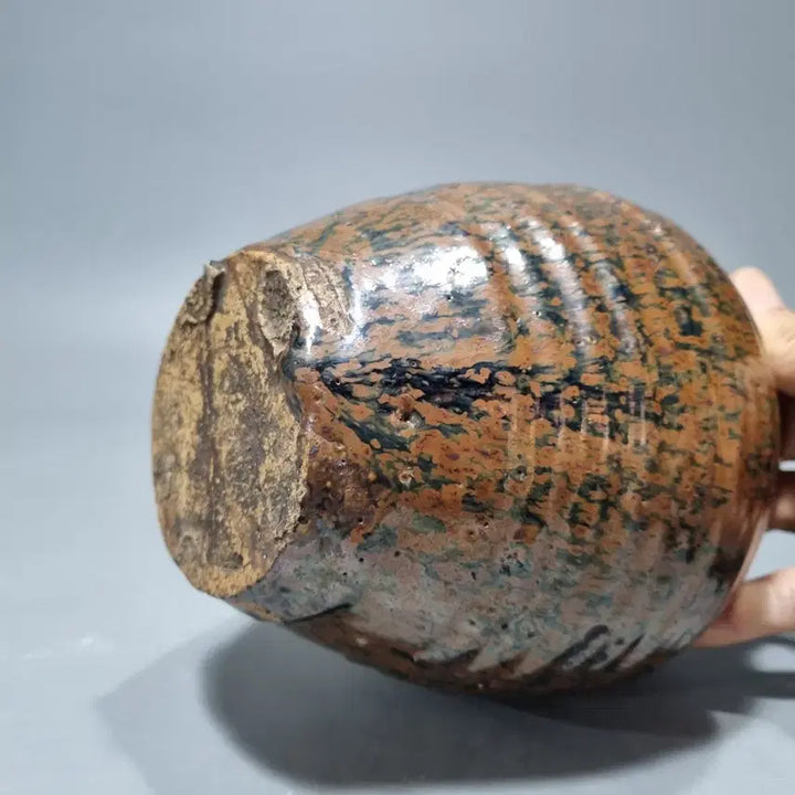 [BUNJANG] Song Dynasty Cizhou Ware Black Glaze Flambe Small Jar / 고도자 골동품 항아리