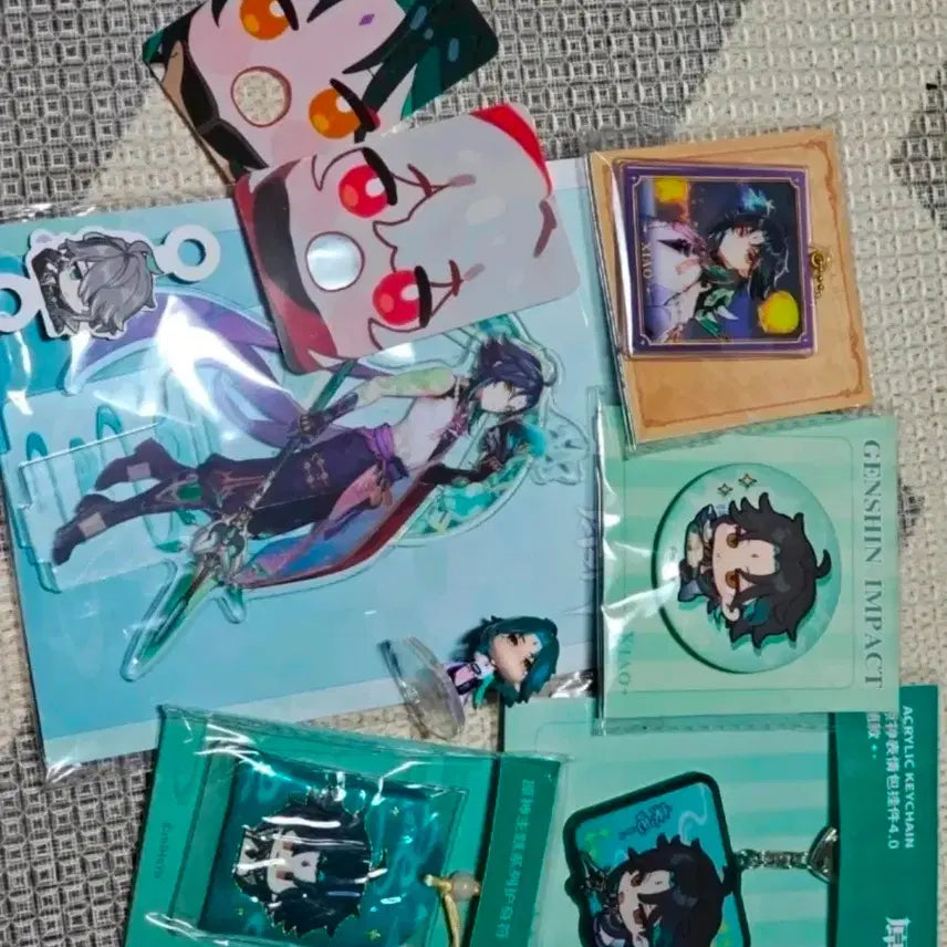 [BUNJANG] Genshin Impact Acrylic Keychain &amp; Badge Bundle Set / 원신 아크릴 키링 뱃지 등 굿즈 일괄