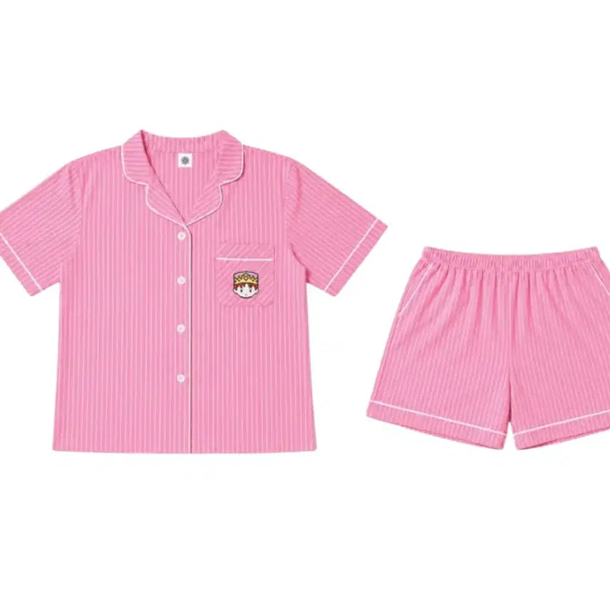 [BUNJANG] G-Dragon x PAMBOYS G:A Boys Journey Short Sleeve Pajama Set - Pink / 지드래곤 x 팸 팝업 G:A 보이즈 저니 숏슬리브 파자마 세트 핑크