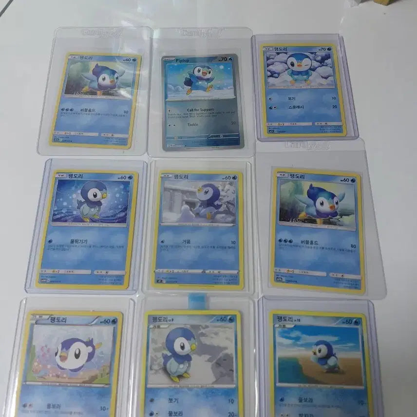 [BUNJANG] Pokemon Piplup 9 Card Set / 포켓몬 카드 팽도리 9장 세트