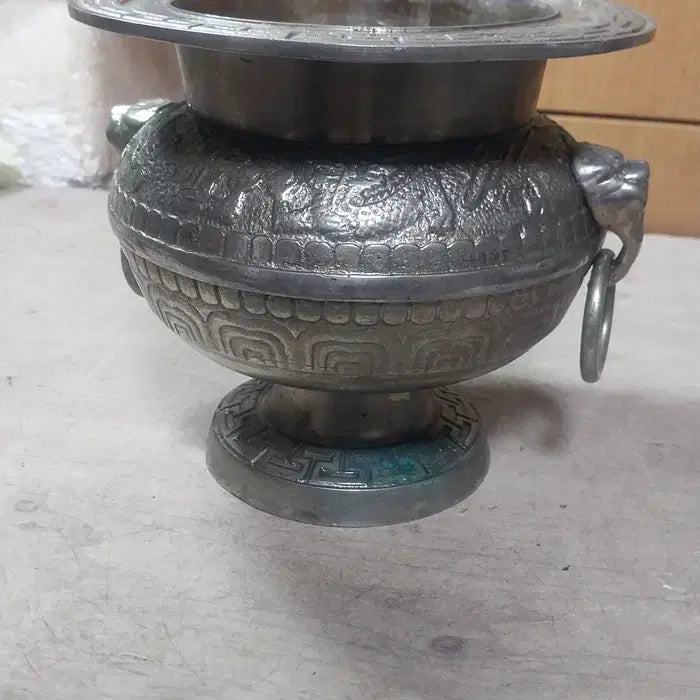 [BUNJANG] 1970s Korean Temple Incense Burner (Hyangwan) / 1970 국내 사찰 고형 향완/불교 향로 - 파손 및 휨 있음