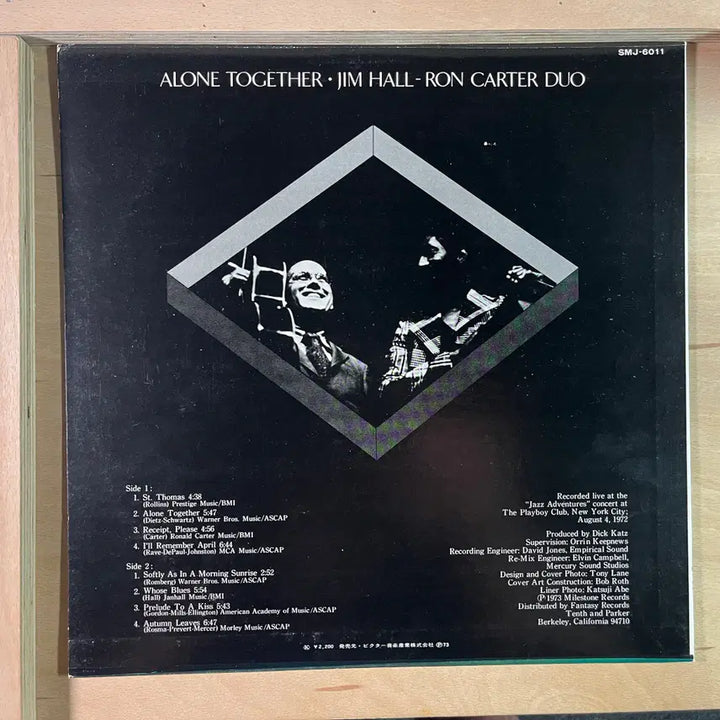 [BUNJANG] Jim Hall Ron Carter Duo Alone Together 1973 LP / Jim Hall Ron Carter Duo Alone Together 일본 1973년 LP