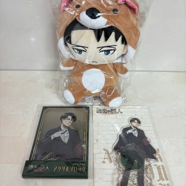 [BUNJANG] Attack on Titan Levi Animal Co. Plush &amp; Acrylic Bundle / 진격의거인 리바이 아니마루코 립뭉이 s 누이 집사 아크릴 일괄