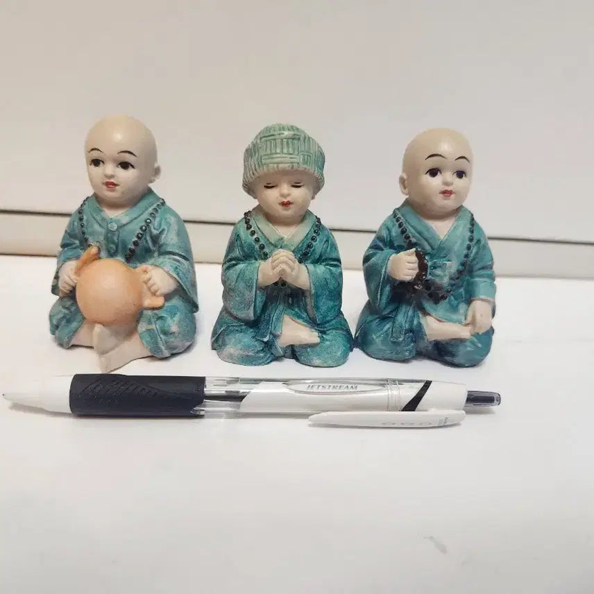 [BUNJANG] Set of 3 Monk Figurines Interior Decor / 동자승 인테리어 소품 3개 일괄