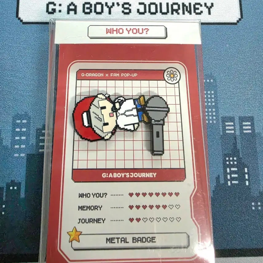[BUNJANG] G-Dragon Popup Store WHO YOU? Pixel Art Metal Badge / 지드래곤 팝업 스토어 메탈 배지 WHO YOU