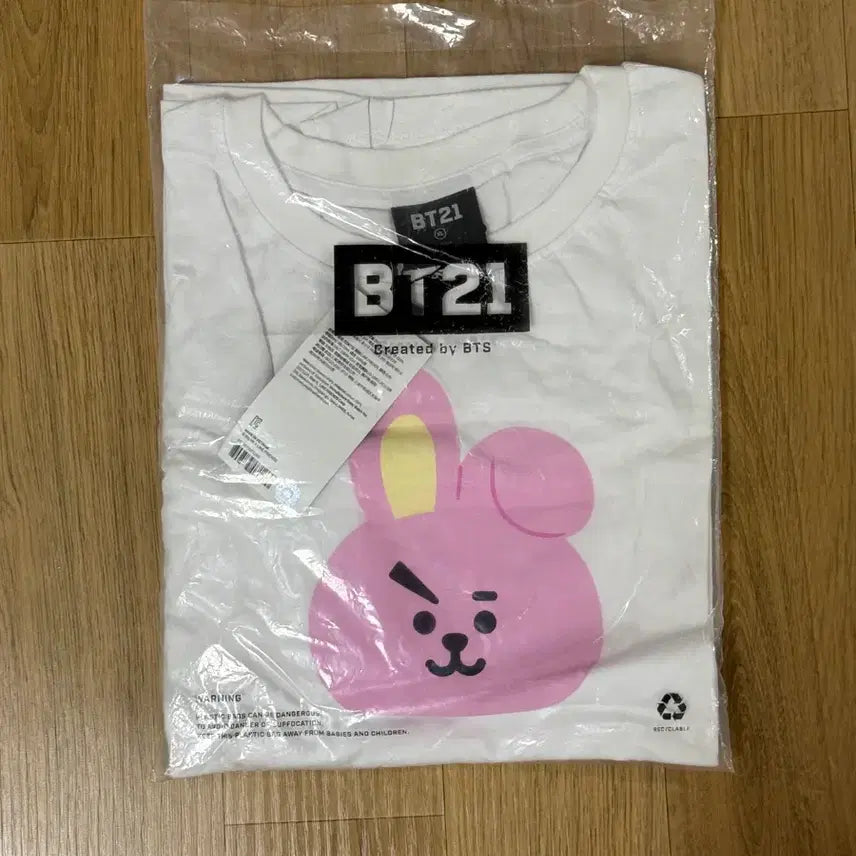[BUNJANG] BT21 Cooky Short-Sleeve T-Shirt White XL / BT21 쿠키 반팔 티셔츠 화이트