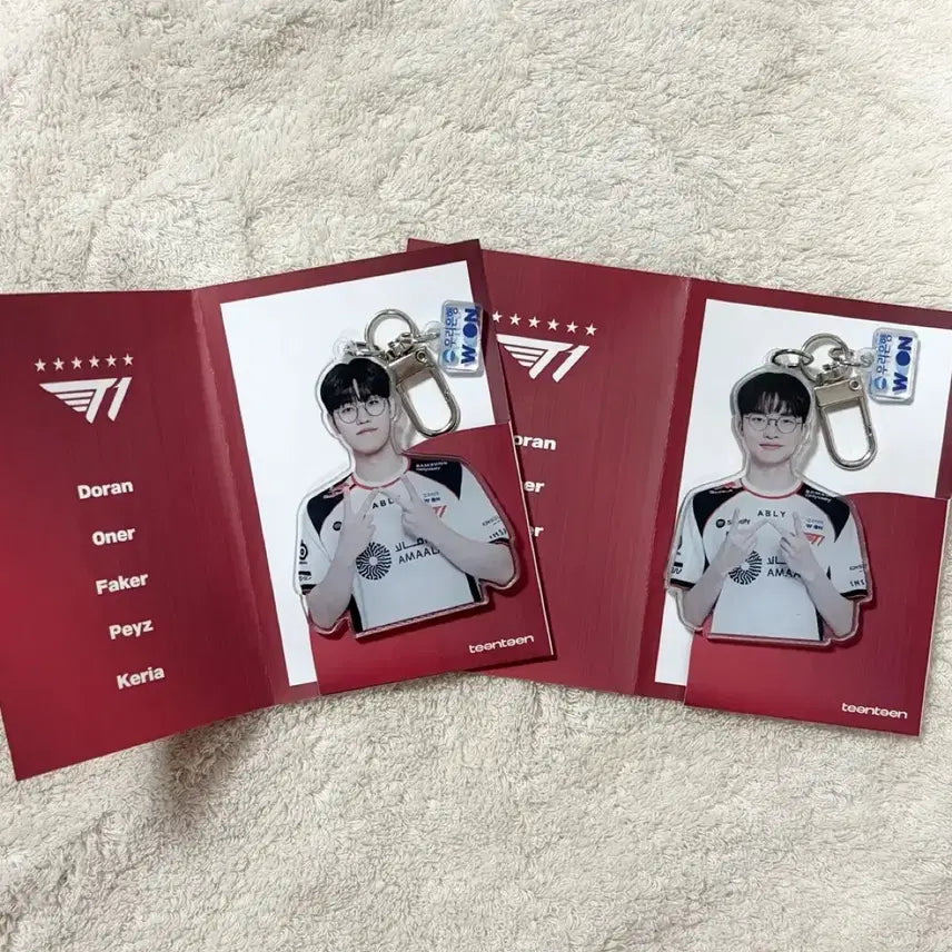 [BUNJANG] T1 Faker Woori Bank Collaboration Acrylic Keyring Bundle Set / [일괄] T1 티원 오너 + 페이커 우리은행 콜라보 아크릴 키링