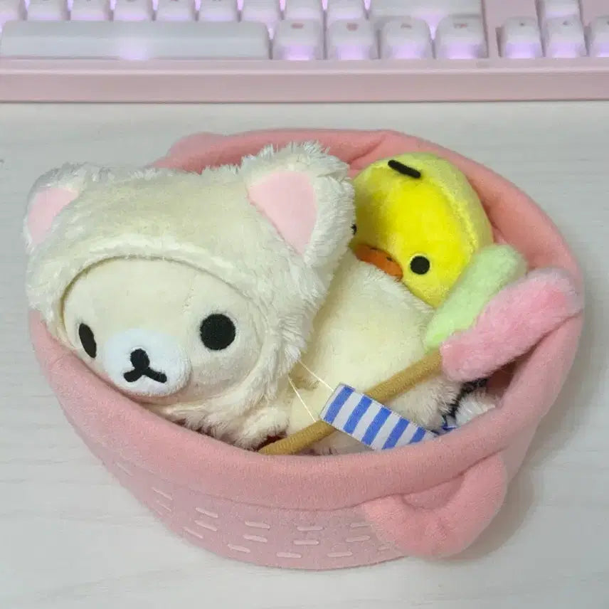 [BUNJANG] Rilakkuma Korilakkuma Kiiroitori Cat Plush Set / (급처) 고양이 코리락쿠마 키이로이토리 인형