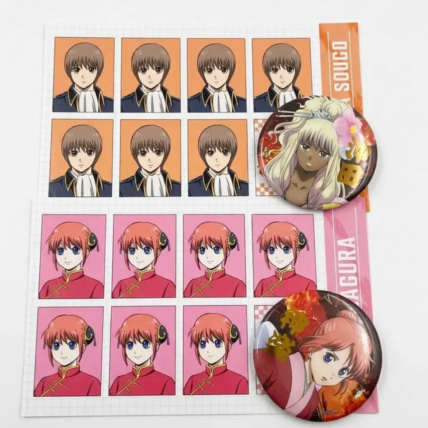 [BUNJANG] Gintama Kamui &amp; Okita Sougo Special Edition Can Badges / 은혼 특전 5만원 오키타 소고 갸루 뱃지 카구라 캔뱃지