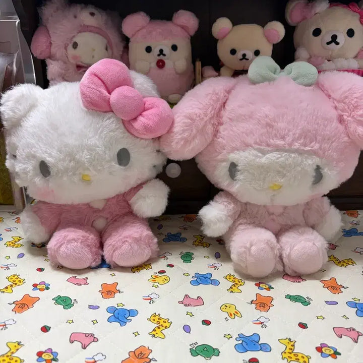 [BUNJANG] Sanrio Healing Series Kitty &amp; My Melody Mascot Dolls / 치유시리즈 키티 마이멜로디 인형 마스코트