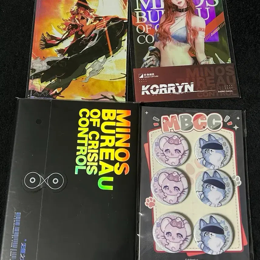 [BUNJANG] Mugimido Ella Hecate Corinne Acrylic Aurora Postcard &amp; Can Badge Bundle Set / 무기미도 엘라 헤카테 코린 아크릴 오로라 엽서 캔뱃지 일괄