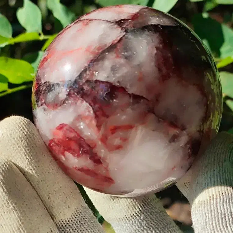 [BUNJANG] High-Density Volcanic Rock Quartz Crystal Sphere / 고농 고밀도 화산암 석영 수정구 구슬 6. 3cm 351g