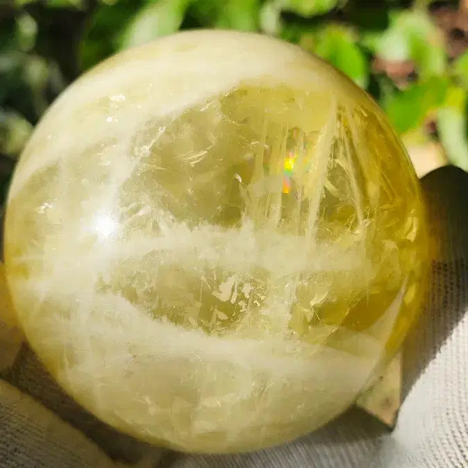 [BUNJANG] Natural Citrine Sphere Ball 7.8cm 666g / 천연 황수정 볼 구슬 7. 8cm 666g