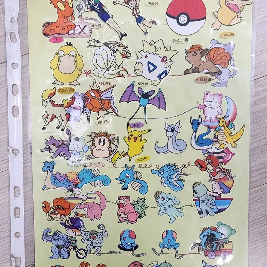[BUNJANG] Pokemon Stickers (1999) - First Edition - Approx. 180 Stickers / 포켓몬스터 띠부씰 1999년 구버전 초판 뗀씰 180여개