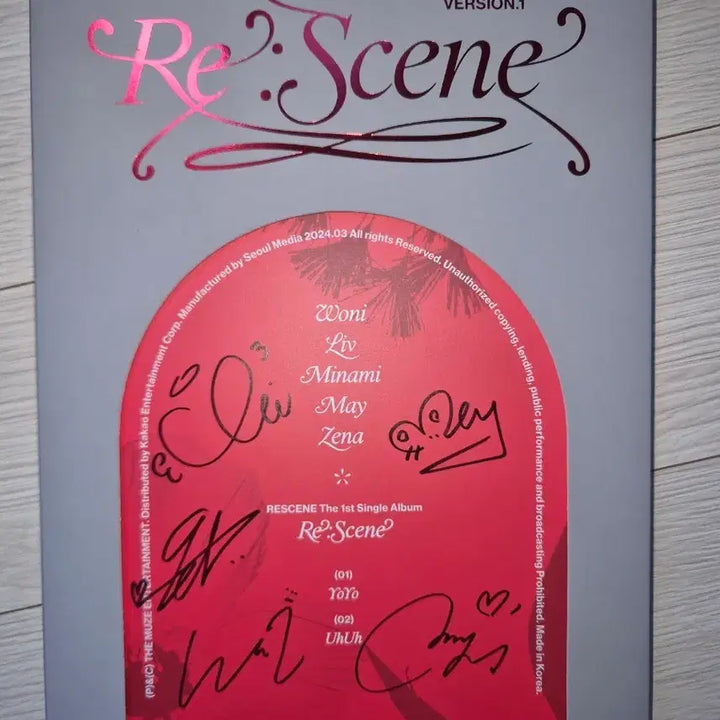 [BUNJANG] Re:Scene Single Album Vol. 1 Signed Album Version 1 / 리센느 Re:Scene 싱글 1집 앨범 친필 싸인 앨범 버전 1