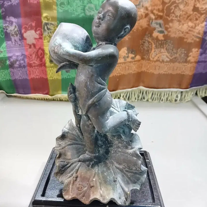 [BUNJANG] Bronze Peach Boy Statue / 청동 복숭아 동자상