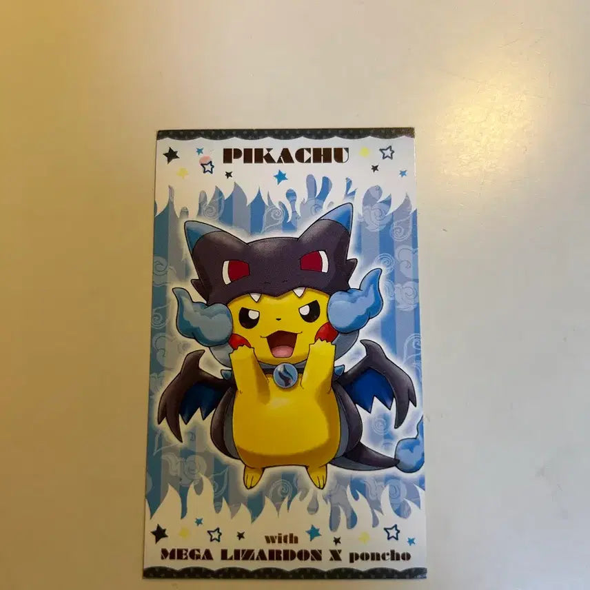 [BUNJANG] Pikachu &amp; Mega Charizard X Pokemon Card / 메가 판쵸 판초 피카츄 메가 리자몽x 포켓몬 카드 명함