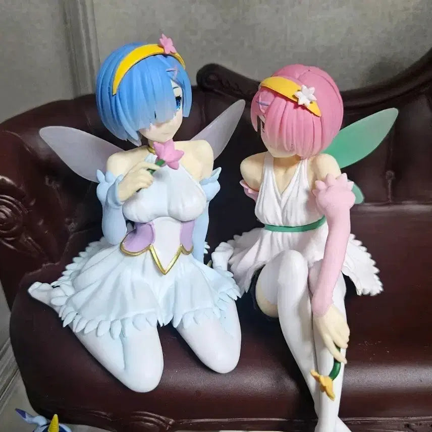 [BUNJANG] Re:Zero Rem &amp; Ram Fairy Ver. 2 Figure Bundle Set / 리제로 렘 람 피규어 2종  요정 일괄