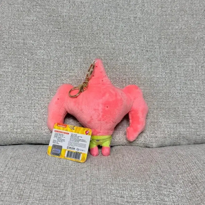 [BUNJANG] SpongeBob SquarePants Patrick Star Muscle Version 15cm Keychain Plush / 정품 스폰지밥 스펀지밥 뚱이 머슬 근육 버전 15cm 키링 인형