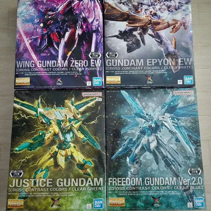 [BUNJANG] Cross Contrast Color Master Grade Gundam Bundle Set (Wing Zero EW, Epion EW, Justice, Freedom Ver.2.0) / 일괄판매 콘트라스트 윙 제로 EW  / 에피온 EW  / 저스티스 / 프리덤