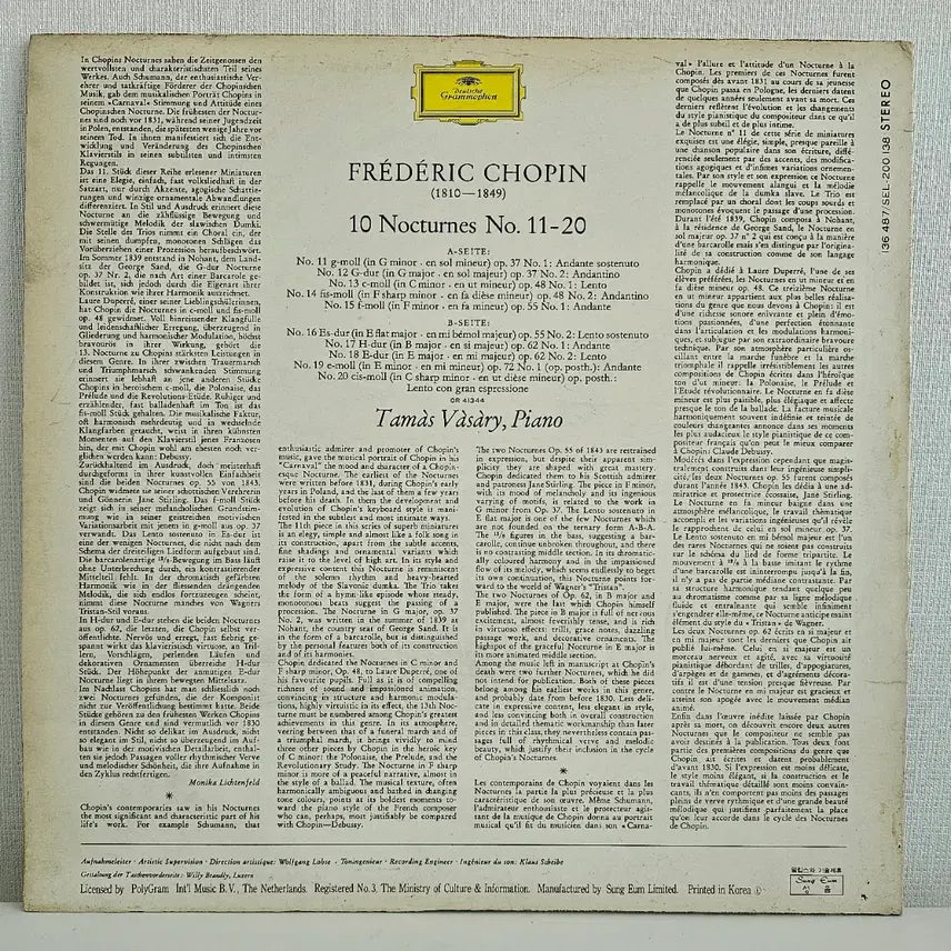 [BUNJANG] Chopin Nocturnes Nos. 11-20 Violin Performance LP / 쇼팽 야상곡 11-20번 바이올린 연주 LP