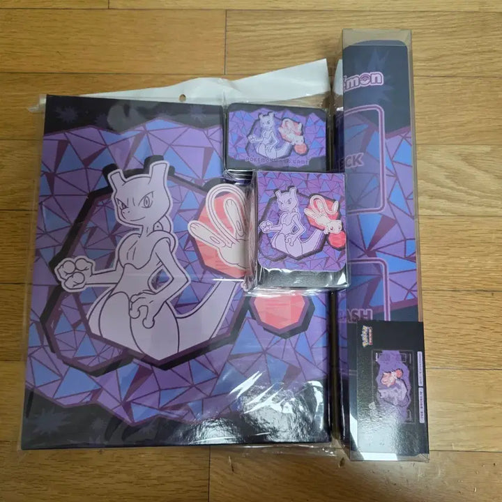 [BUNJANG] Pokemon Card Game Dimension Mewtwo Playmat, Deck Case, Tin Case, Collection File Set / 포켓몬 카드 게임 디멘션 뮤 뮤츠 플레이매트 덱케이스 틴케이스 컬랙션파일 세트