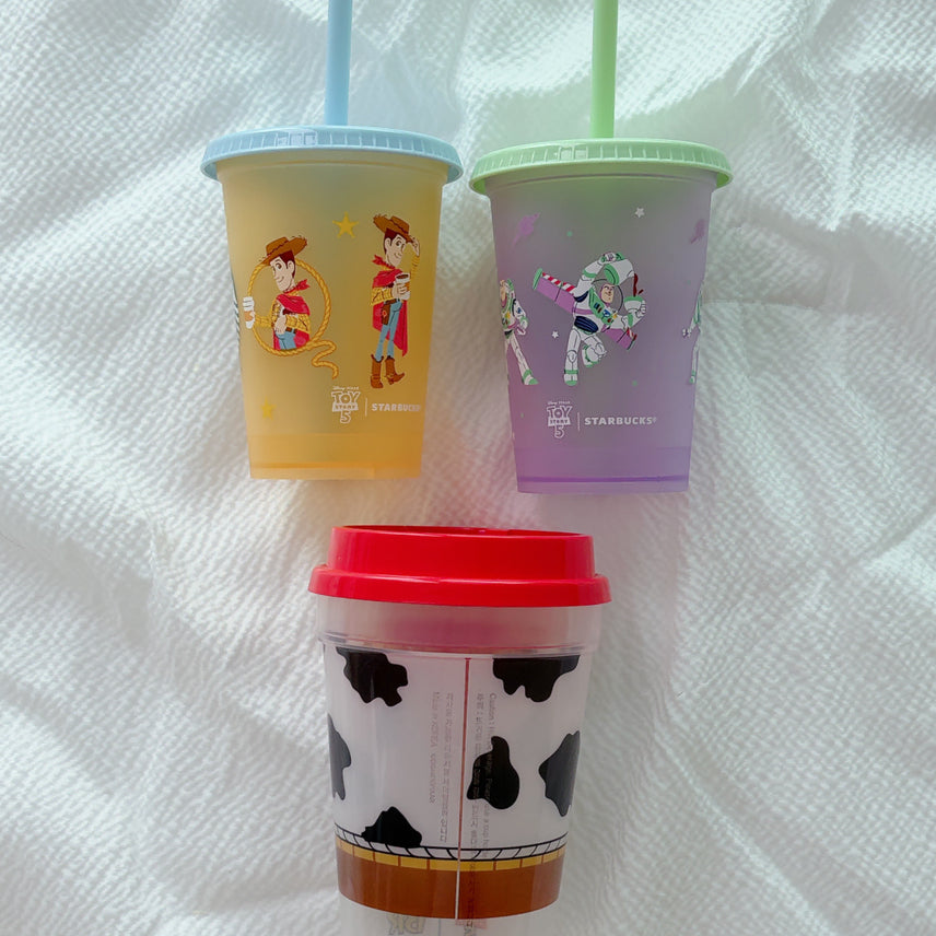 [BUNJANG] Starbucks x Baskin Robbins Toy Story Woody &amp; Buzz Mini Reusable Cold Cup Set / 토이스토리 정품 텀블러 스타벅스 우디 배스킨라빈스 버즈 베스킨라빈스 미니 리유저블 콜드 컵