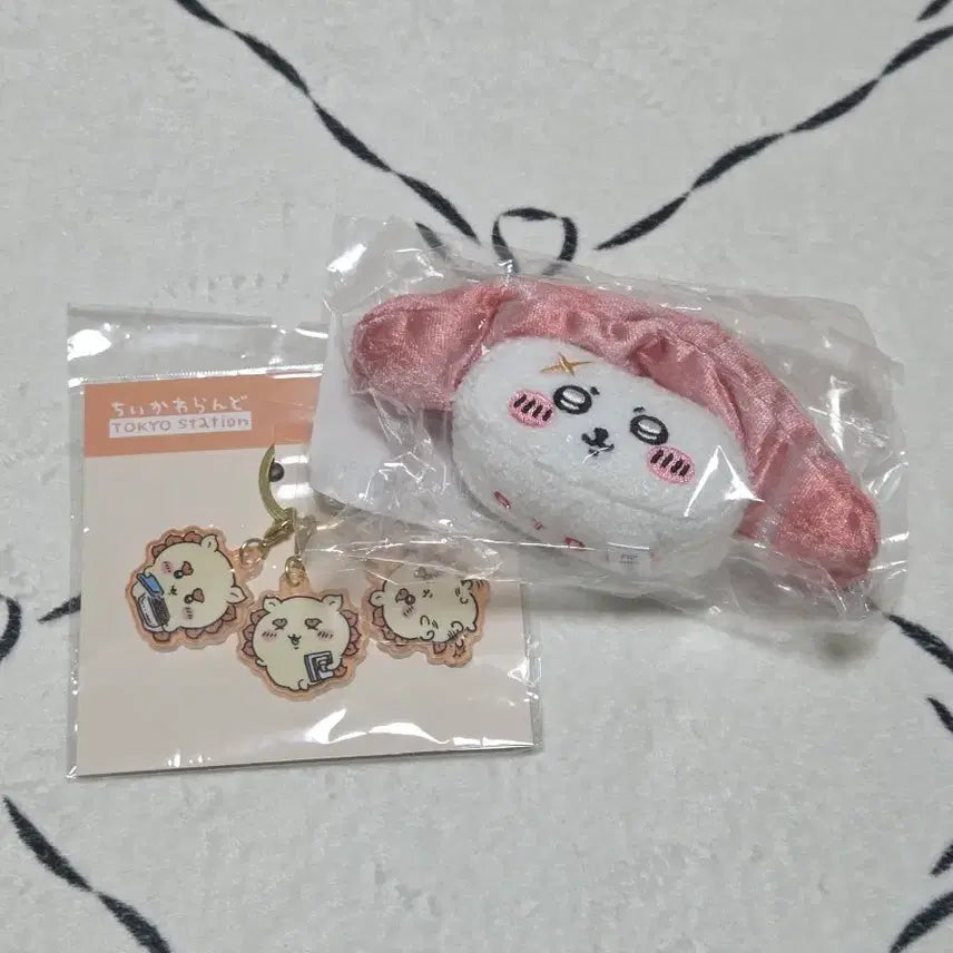 [BUNJANG] Chiikawa Tokyo Station Limited Shisa Keychain &amp; Racco Sushi Plush / 치이카와 토쿄 스테이션 시사 키링+랏코 스시인형