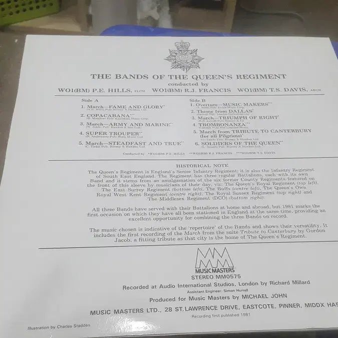 [BUNJANG] The Official Band of the Royal Engineers 1981 LP / 엘피/월드뮤직 - 1981 영국 근위대 밴드 연주 앨범