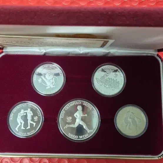 [BUNJANG] 1988 Seoul Olympics Commemorative 1st Issue Proof Silver Coin 5-Coin Set / 1988 서울 올림픽 기념 1차 프루프 은화 5종세트