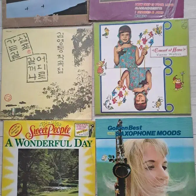 [BUNJANG] Various Artists - Best Album LP Bundle Set (6 Records) / 비지스 베스트 앨범 LP판김영동 작곡집 LP판Sweet People A Wonderful Day LP판Golden Best Saxophone Moods LP6장일괄