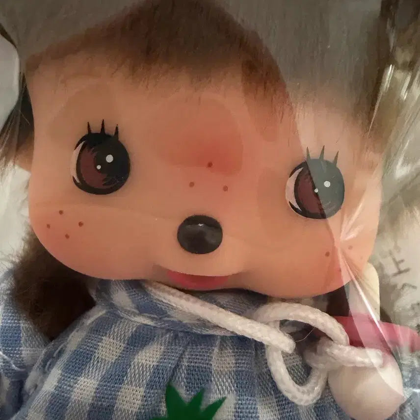 [BUNJANG] Monchhichi Hong Kong Babycici Summer Gingham Check Keychain / 몬치치) 홍콩 베비치치 썸머 깅엄 체크 키링 여아