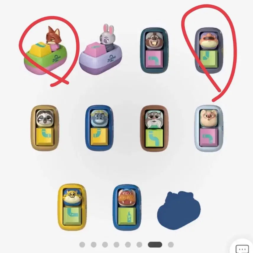 [BUNJANG] Zootopia Nick Wilde Judy Hopps Lemming Keycap Clicker Gashapon Goods Figure Tinyville / 미사용)주토피아 키캡 클리커 닉 주디 레밍스 가챠 굿즈 피규어 타이니빌