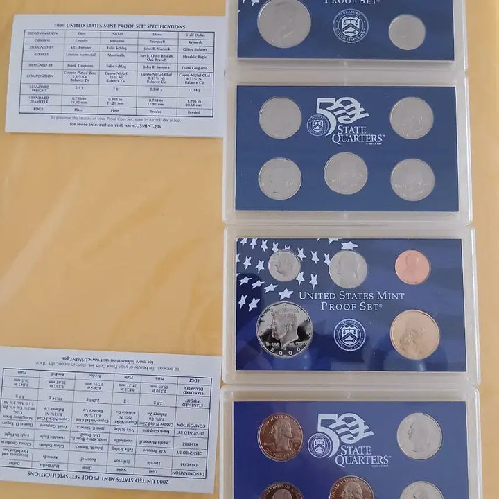 [BUNJANG] US Mint State Quarter Proof Set 1999-2000 / 미국 조폐국 스테이트 쿼터 프로프 세트 1999 2000