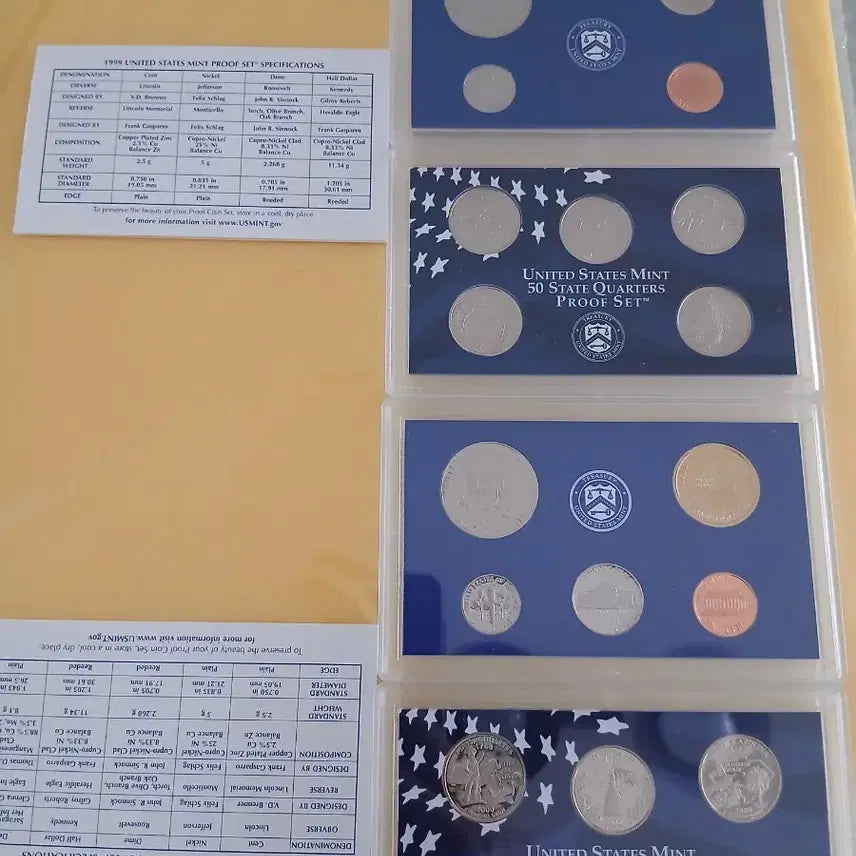 [BUNJANG] US Mint State Quarter Proof Set 1999-2000 / 미국 조폐국 스테이트 쿼터 프로프 세트 1999 2000