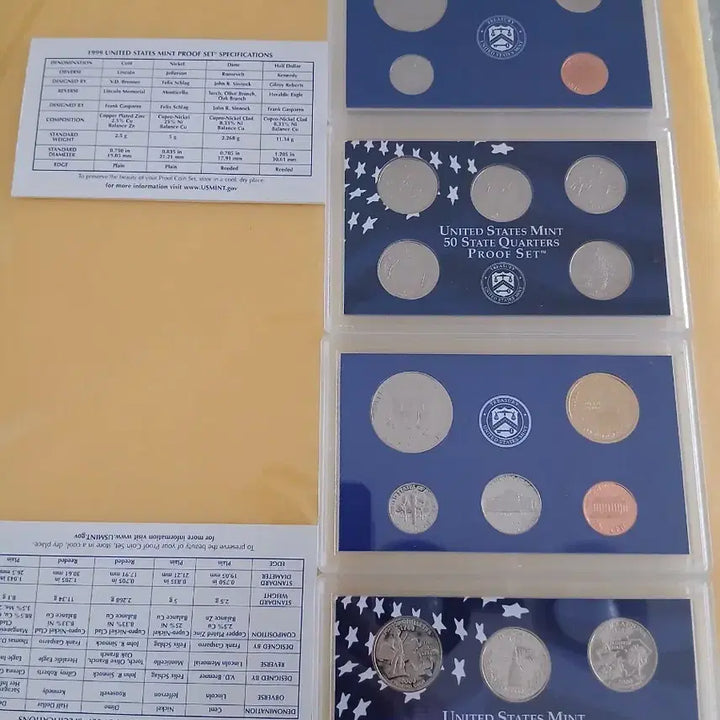 [BUNJANG] US Mint State Quarter Proof Set 1999-2000 / 미국 조폐국 스테이트 쿼터 프로프 세트 1999 2000
