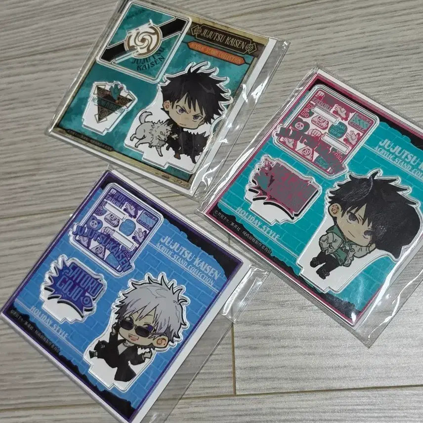 [BUNJANG] Jujutsu Kaisen Gojo Satoru &amp; Fushiguro Megumi Mini Acrylic Stand Set (3 Types) / 주술회전 고죠 사토루 후시구로 메구미 미니 아크릴 스탠드 일괄 3종