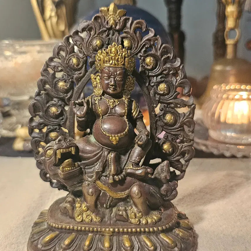 [BUNJANG] Tibetan Buddhist Multivorous Heavenly King Vaisravana Metal Statue Handcraft / 티베트 불교 다문천 비사문천 바이슈라바나 금속 불상 수공예