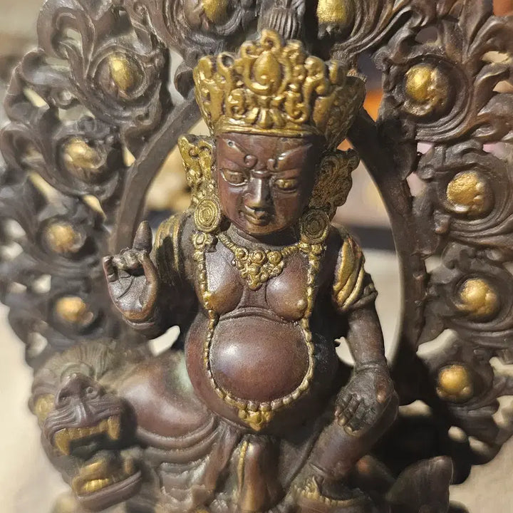 [BUNJANG] Tibetan Buddhist Multivorous Heavenly King Vaisravana Metal Statue Handcraft / 티베트 불교 다문천 비사문천 바이슈라바나 금속 불상 수공예