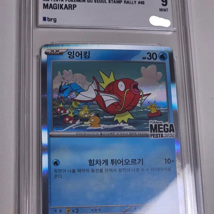 [BUNJANG] Magikarp Promo Card BRG9 Graded / 잉어킹 프로모카드 BRG9등급