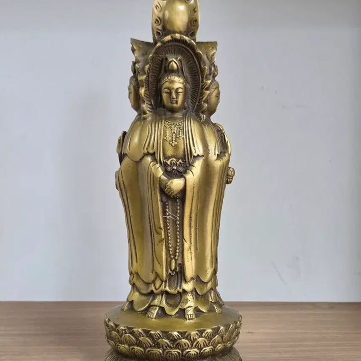 [BUNJANG] Brass Guanyin Bodhisattva Statue (Four-Faced) / 황동 관음보살상 4존불상