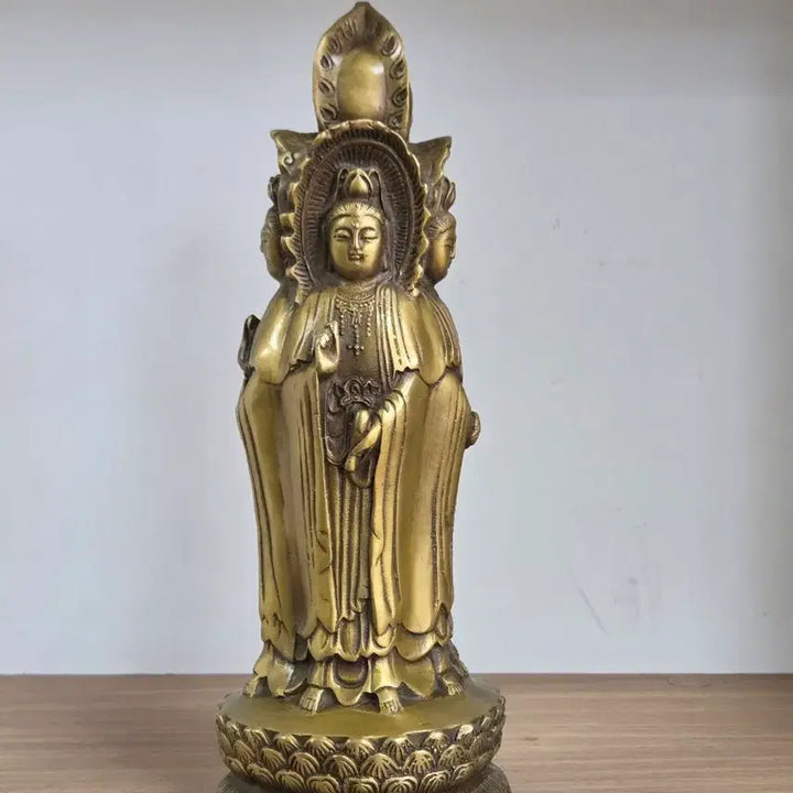 [BUNJANG] Brass Guanyin Bodhisattva Statue (Four-Faced) / 황동 관음보살상 4존불상
