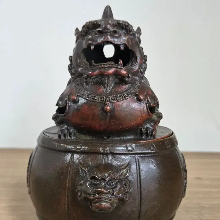 [BUNJANG] Antique Bronze Lion Censer / 적동 사자 향로