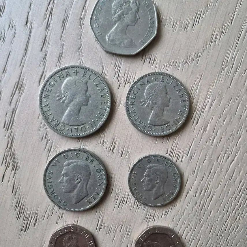 [BUNJANG] United Kingdom Old Coin Set - 50 Pence, 10 Pence, 5 Pence, 2 Pence, 1 Penny / 영국 옛날 동전 세트 50펜, 10펜, 5펜, 2펜, 1페니