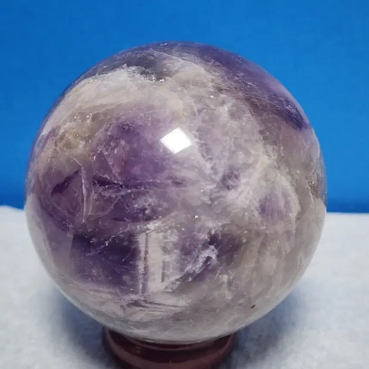 [BUNJANG] Natural Amethyst Raw Stone Ball &amp; Point Tower Set with Stand / 천연 자수정 원석 볼 &amp; 포인트 타워 + 받침대