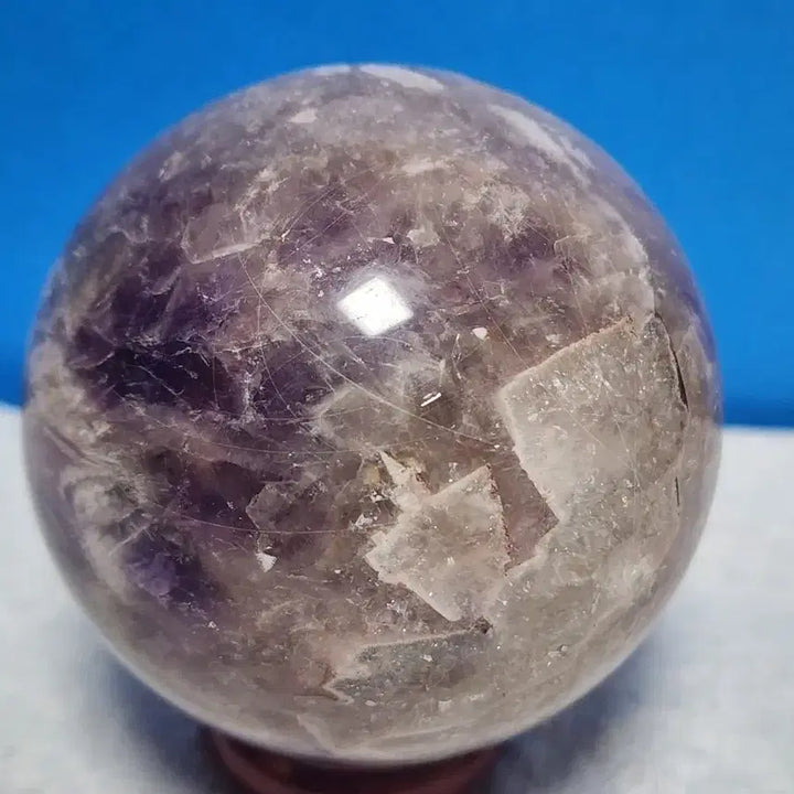 [BUNJANG] Natural Amethyst Raw Stone Ball &amp; Point Tower Set with Stand / 천연 자수정 원석 볼 &amp; 포인트 타워 + 받침대